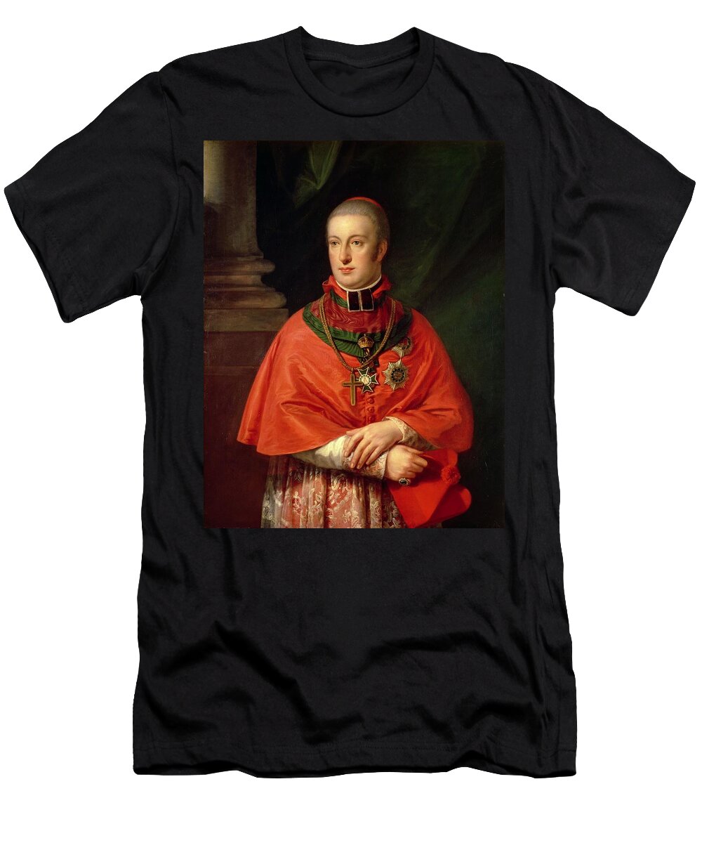 Austrian T-Shirt featuring the photograph Rudolf Of Habsburg, Archduke Of Austria 1788-1831, Youngest Son Of Leopold II 1747-93, In Cardinals by Johann Baptist Edler von Lampi