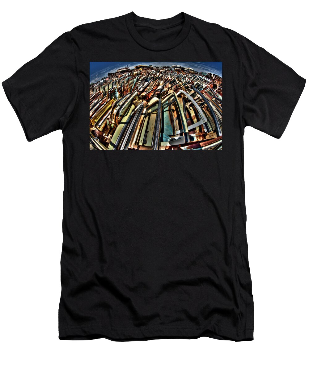 Door T-Shirt featuring the photograph Rusty Old American Dreams - 5 by Mark Valentine