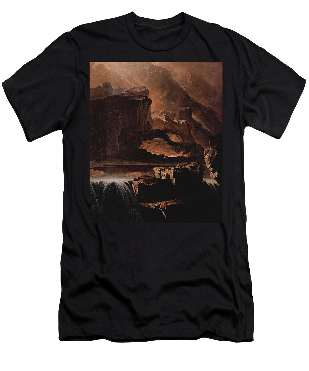 John Martin T-Shirt featuring the painting Sadak and the Waters of Oblivion by John Martin