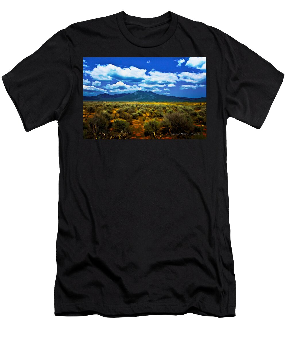  Sage T-Shirt featuring the mixed media Sage by Charles Muhle