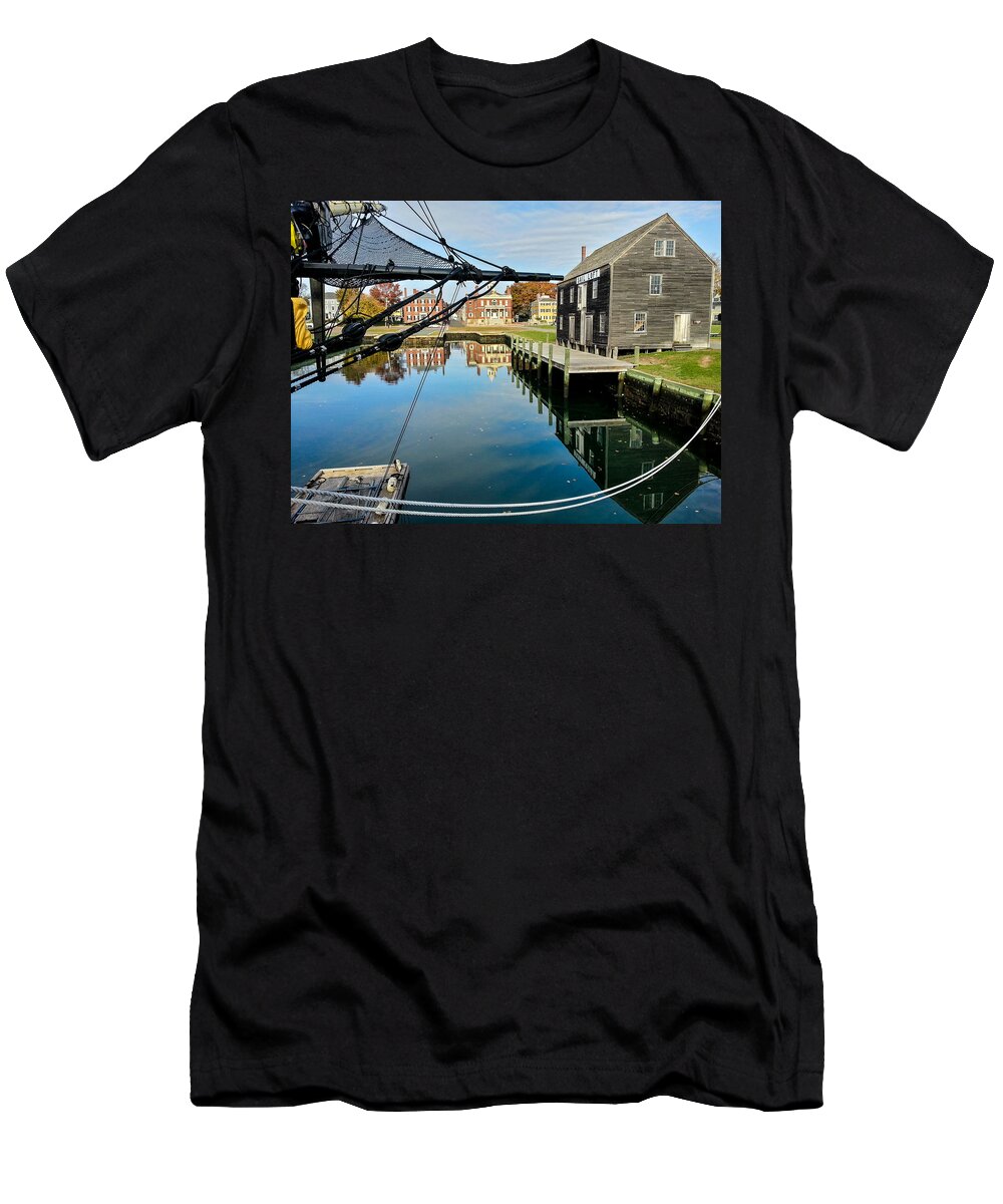 Derby Wharf T-Shirt featuring the photograph Salem maritime historic site by Jeff Folger