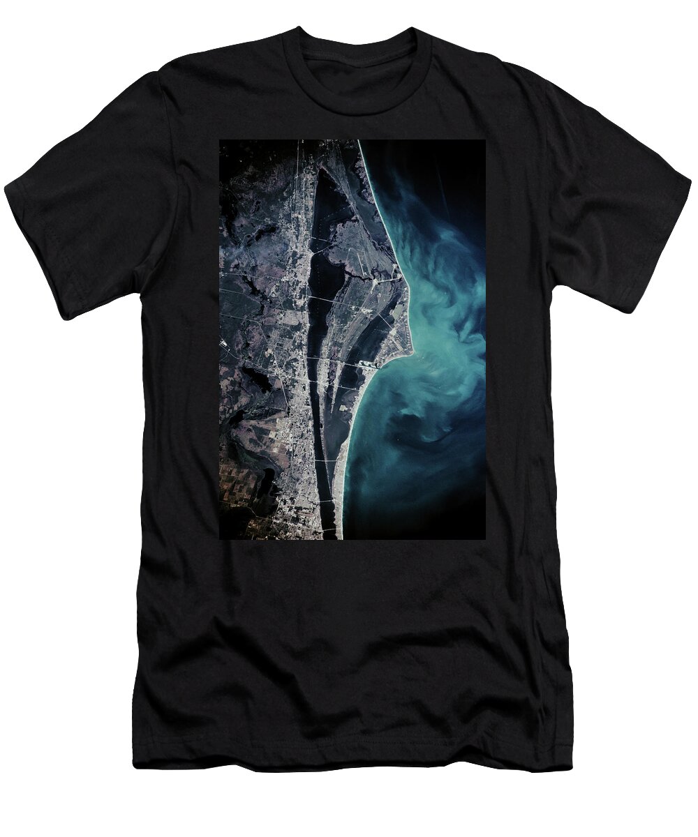 Photography T-Shirt featuring the photograph Satellite View Of Cape Canaveral by Panoramic Images