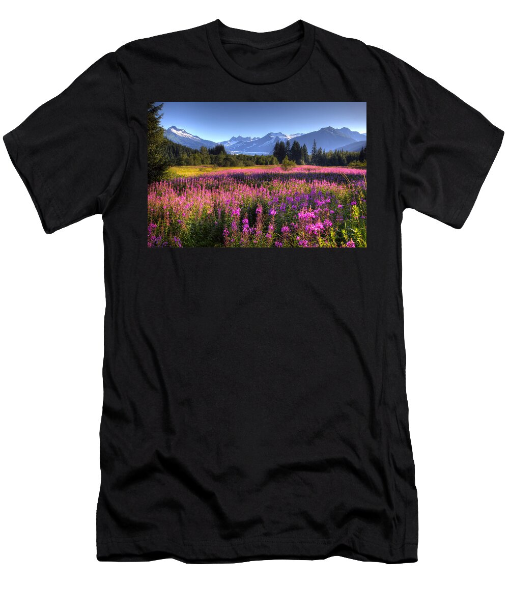 Southeast T-Shirt featuring the photograph Scenic View Of The Mendenhall Glacier by Michael Criss