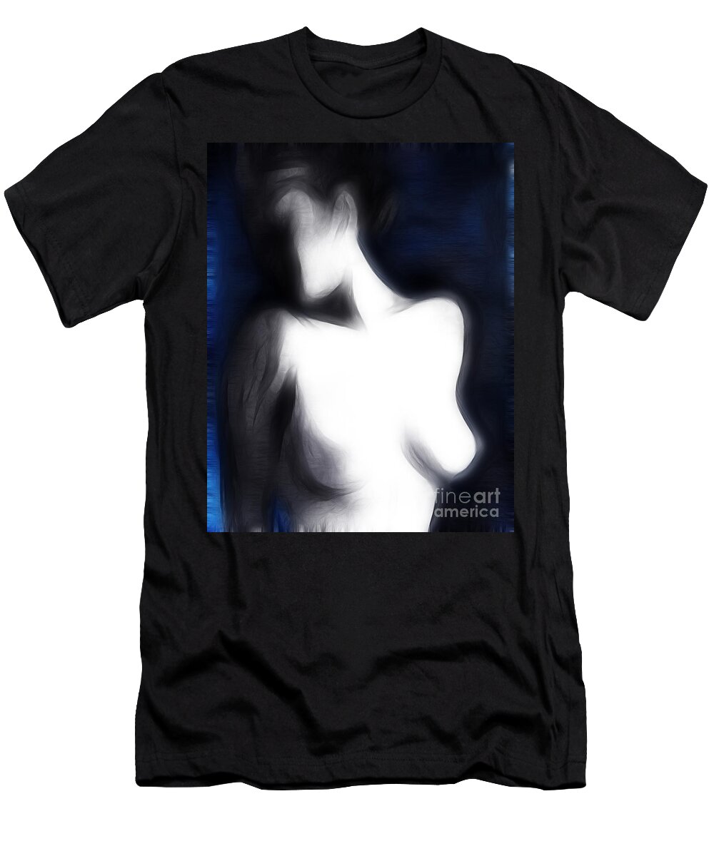 Art T-Shirt featuring the mixed media Secret Face by Michal Boubin