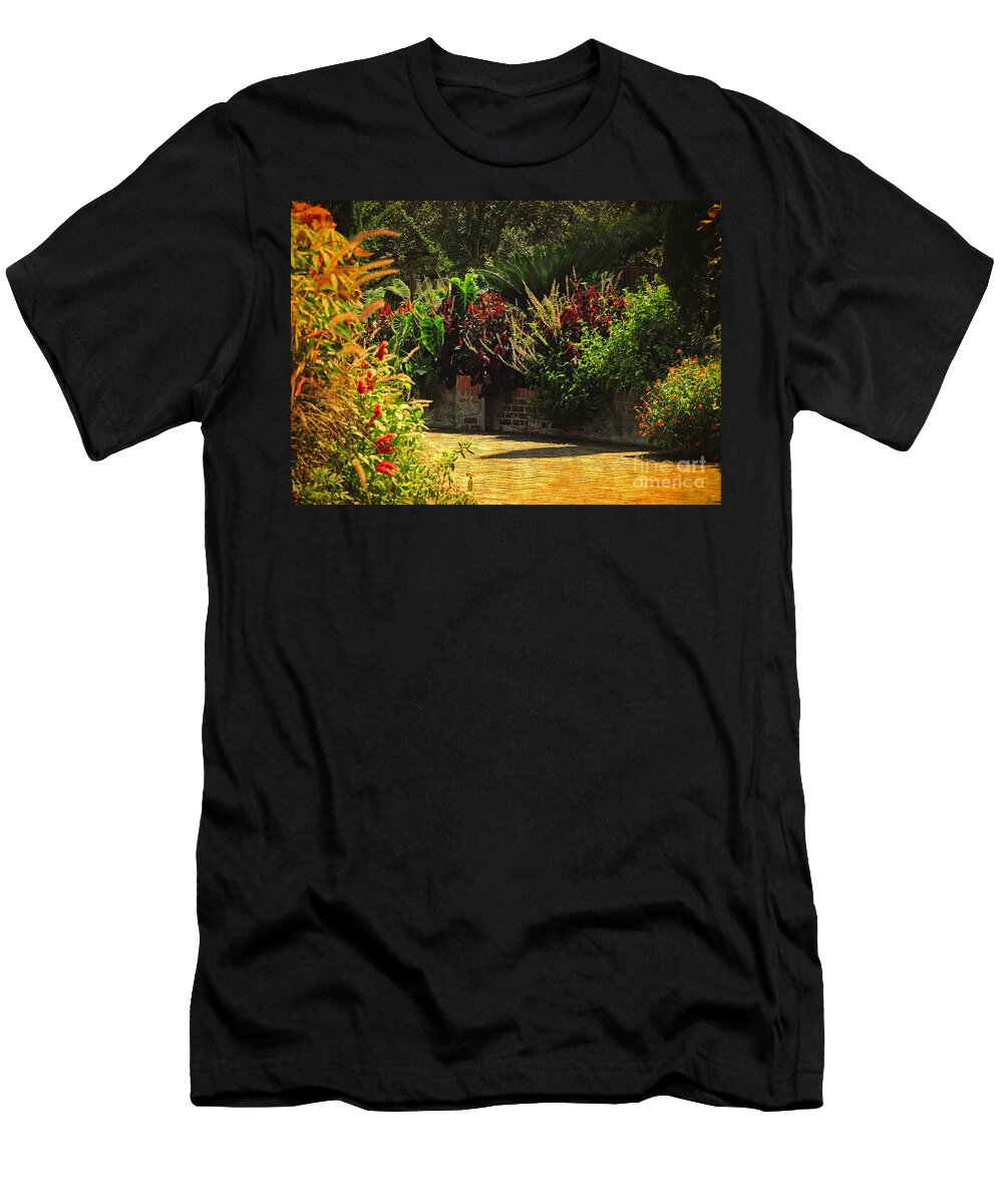 Garden T-Shirt featuring the photograph Secret Garden Path by Kathy Baccari