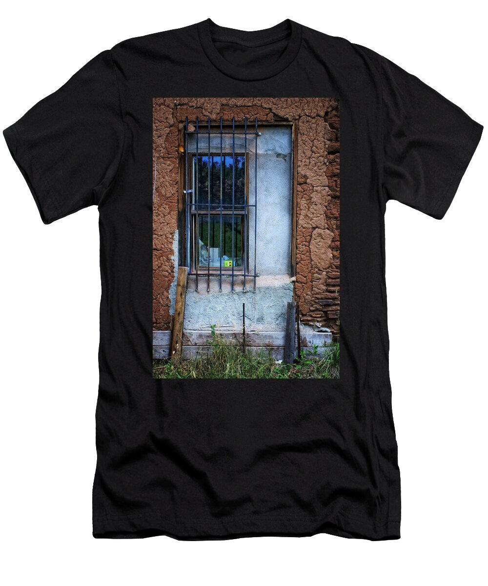 Window T-Shirt featuring the photograph Secured by Priscilla Burgers