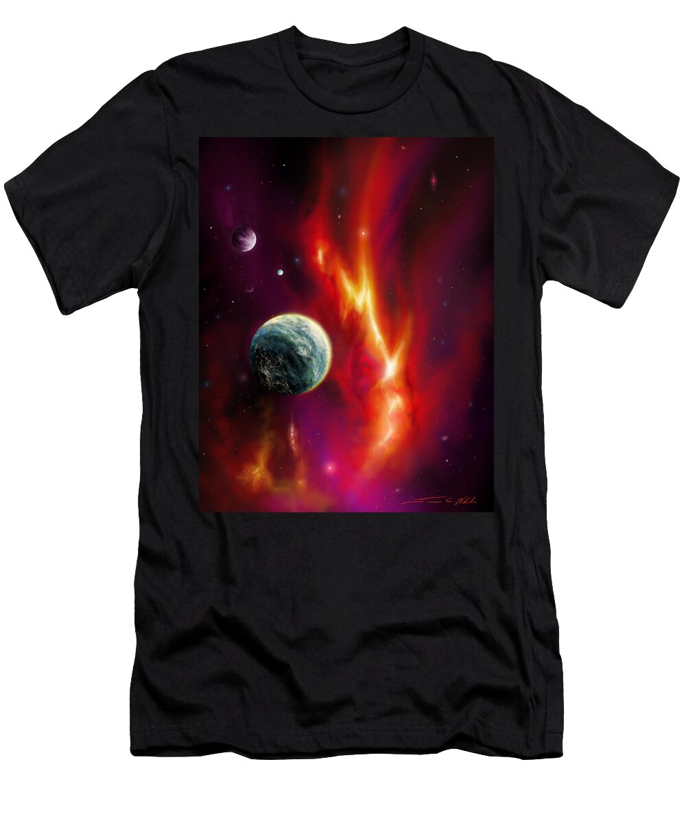 Sunrise T-Shirt featuring the painting Seleamov by James Hill