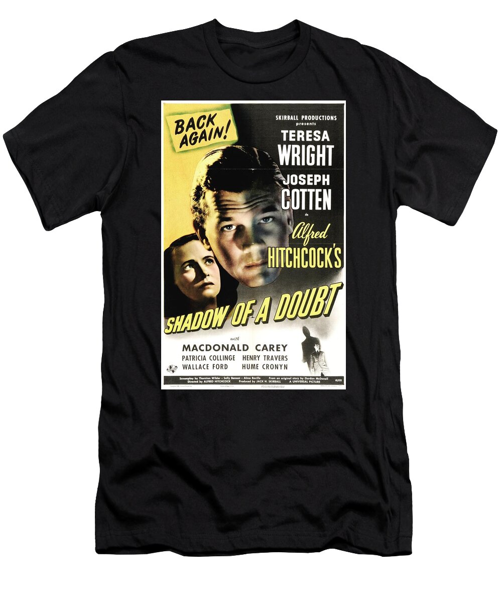 Movie Poster T-Shirt featuring the photograph Shadow of a Doubt - 1943 by Georgia Clare