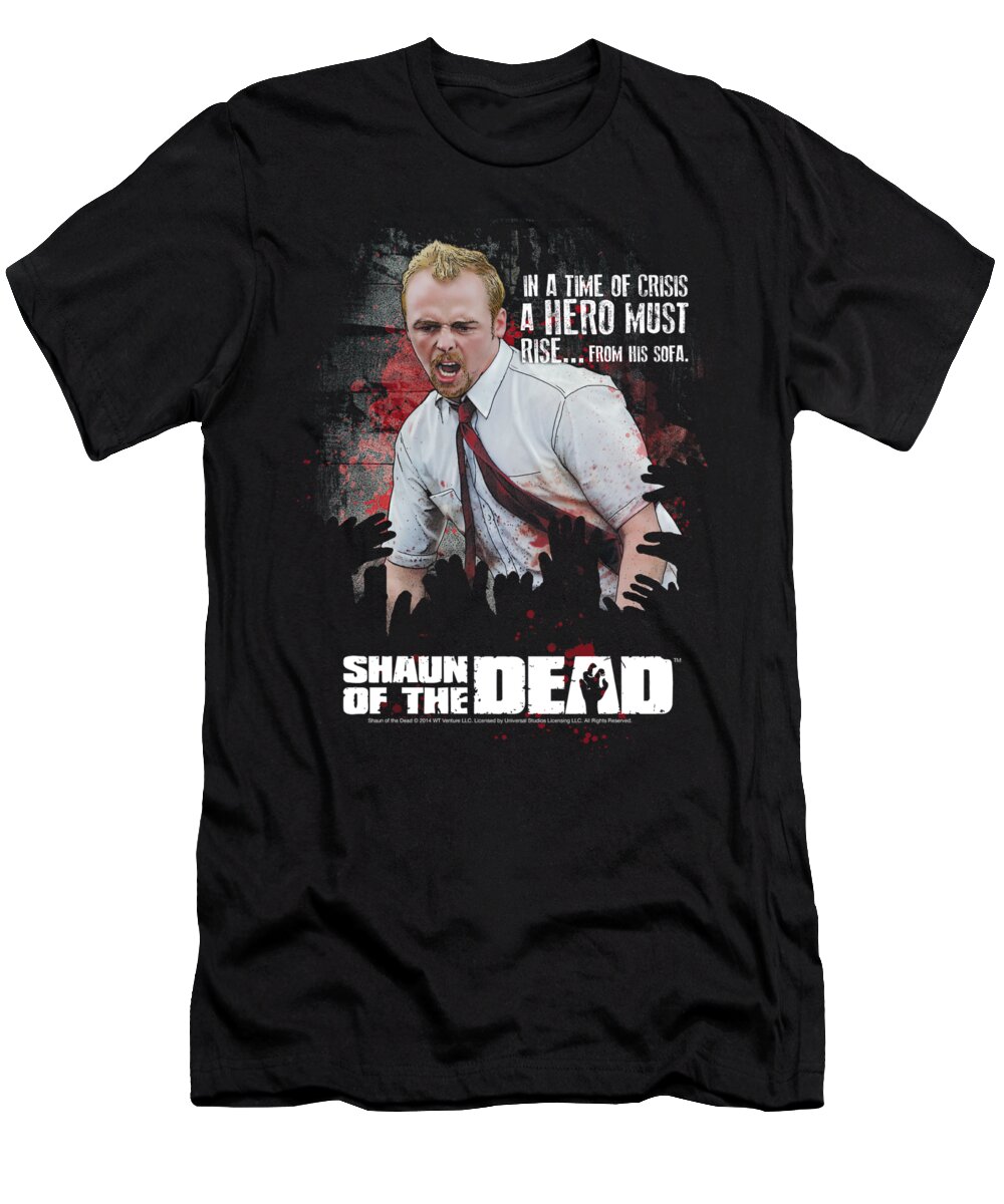  T-Shirt featuring the digital art Shaun Of The Dead - Hero Must Rise by Brand A