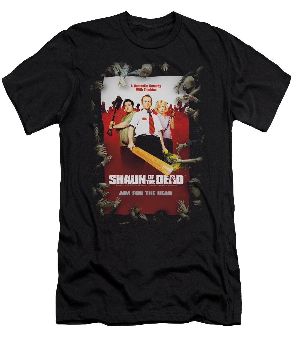 Shaun Of The Dead T-Shirt featuring the digital art Shaun Of The Dead - Poster by Brand A
