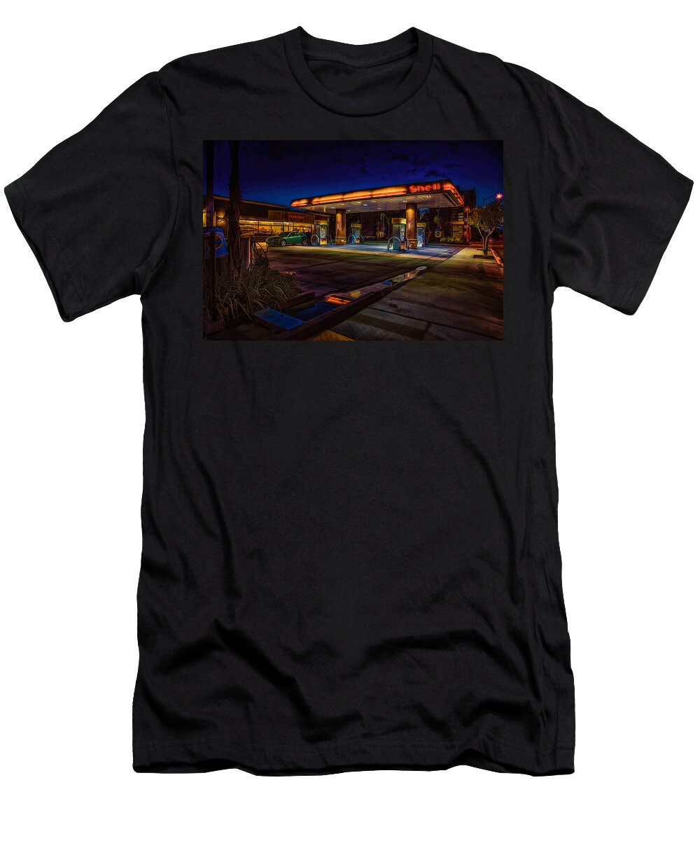 Shell T-Shirt featuring the photograph Shell Station by Chris Lord