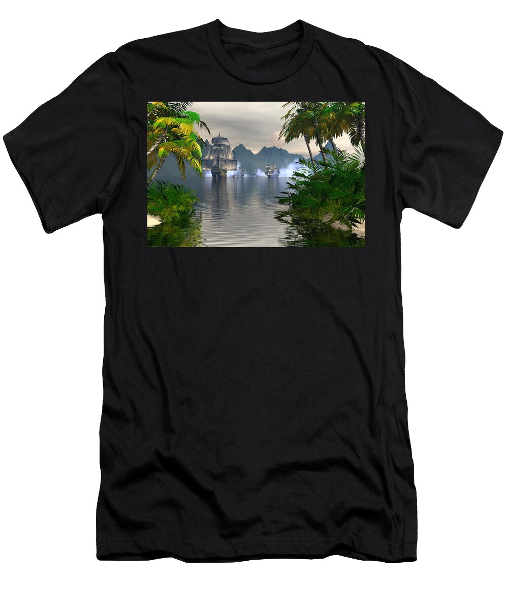 Bryce T-Shirt featuring the digital art Shelter harbor longshot by Claude McCoy