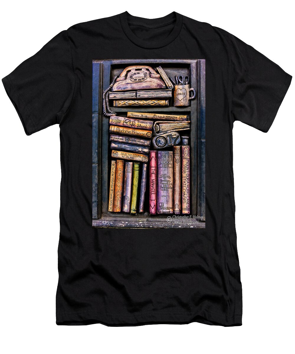 Books T-Shirt featuring the photograph Shelved - 8 by Christopher Holmes