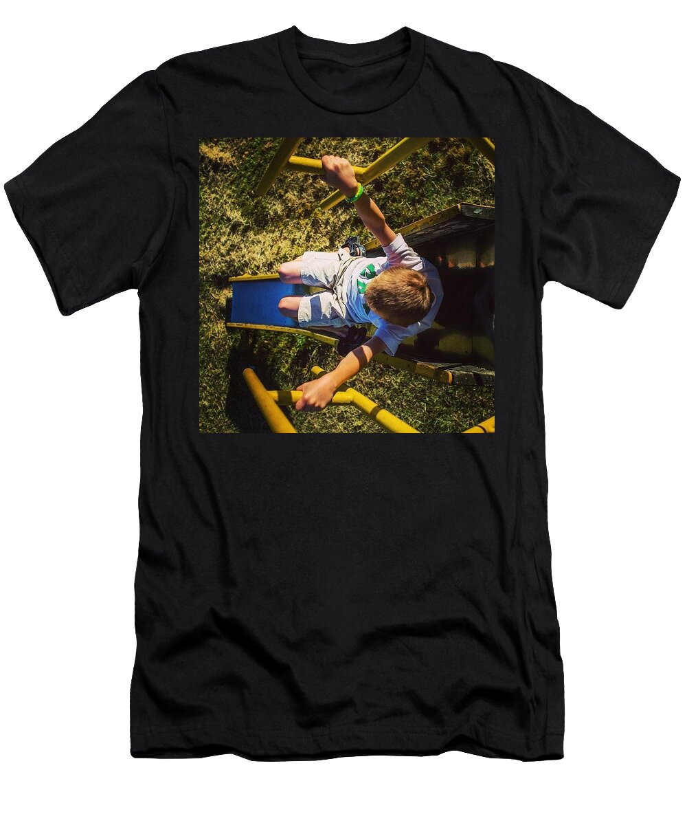 Play T-Shirt featuring the photograph Slide by Aleck Cartwright