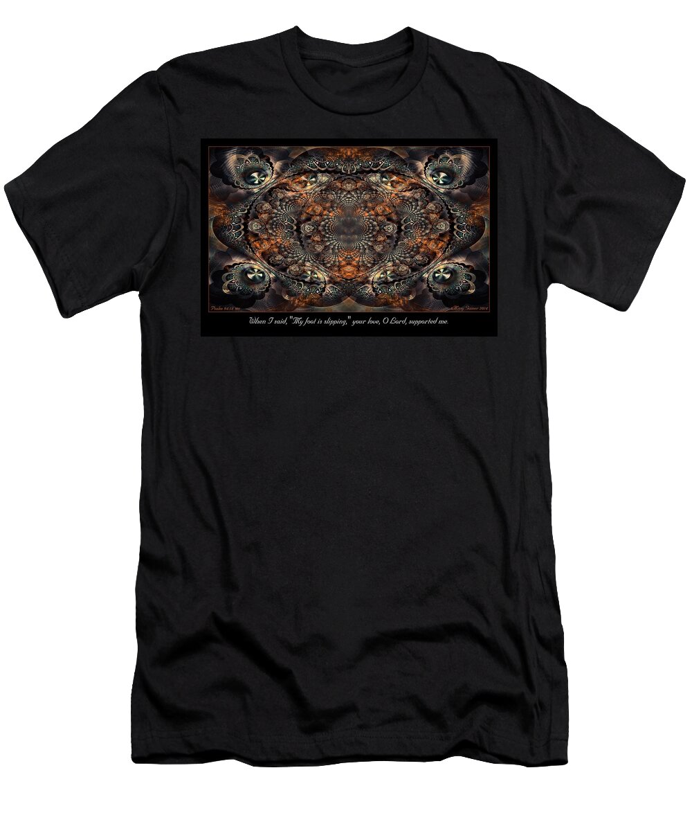 Fractal T-Shirt featuring the digital art Slipping by Missy Gainer