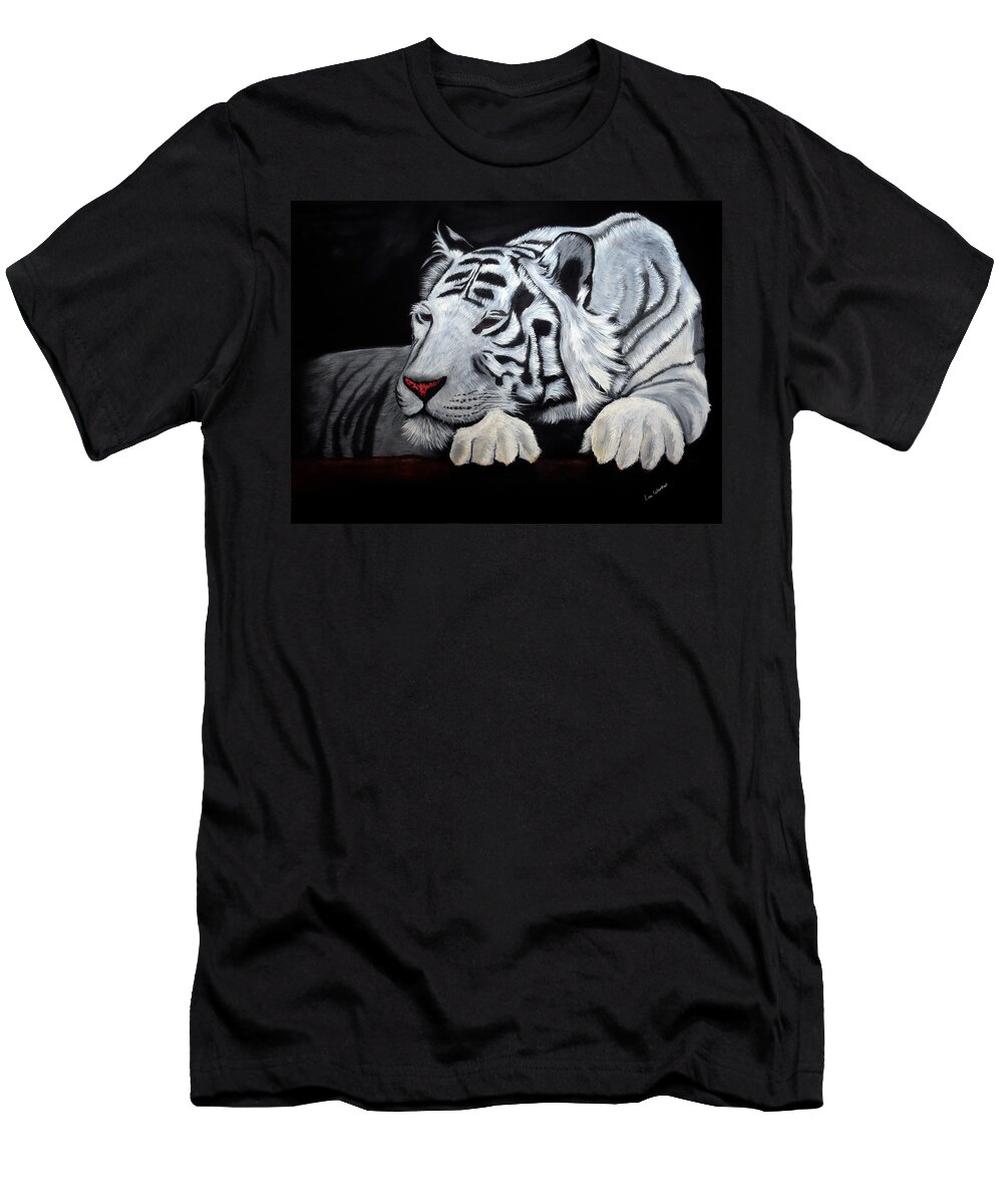 Tigers T-Shirt featuring the painting Slumbersome by Lee Winter