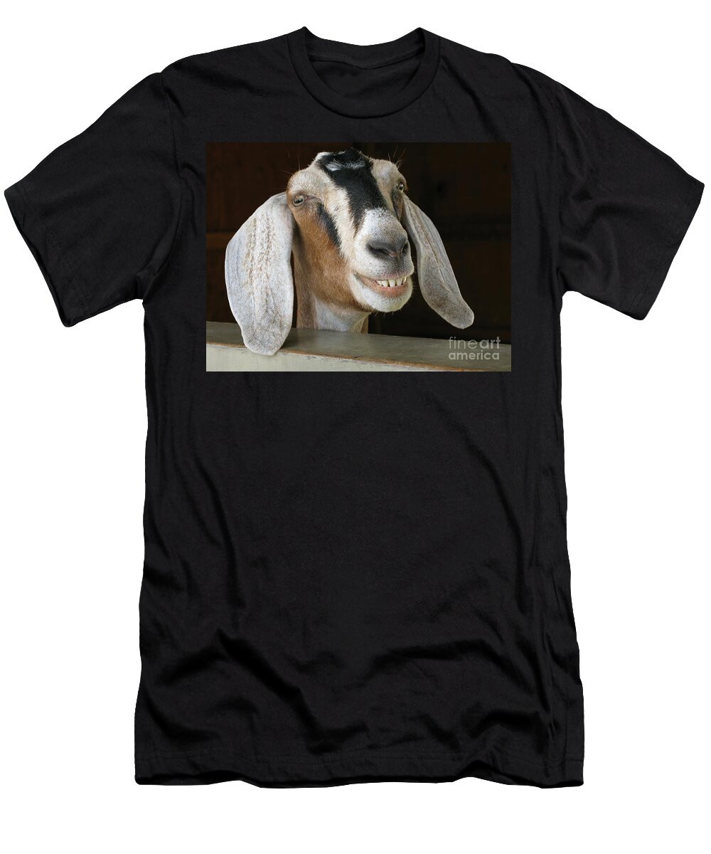 Goat T-Shirt featuring the photograph Smile Pretty by Ann Horn