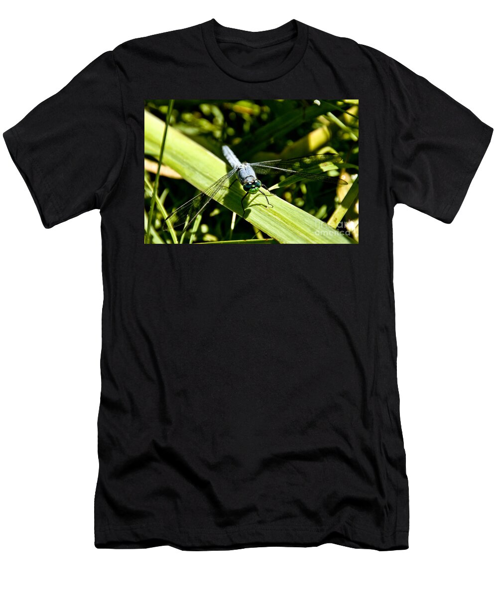 Dragonfly T-Shirt featuring the photograph Smiling Eastern Pondhawk by Cheryl Baxter