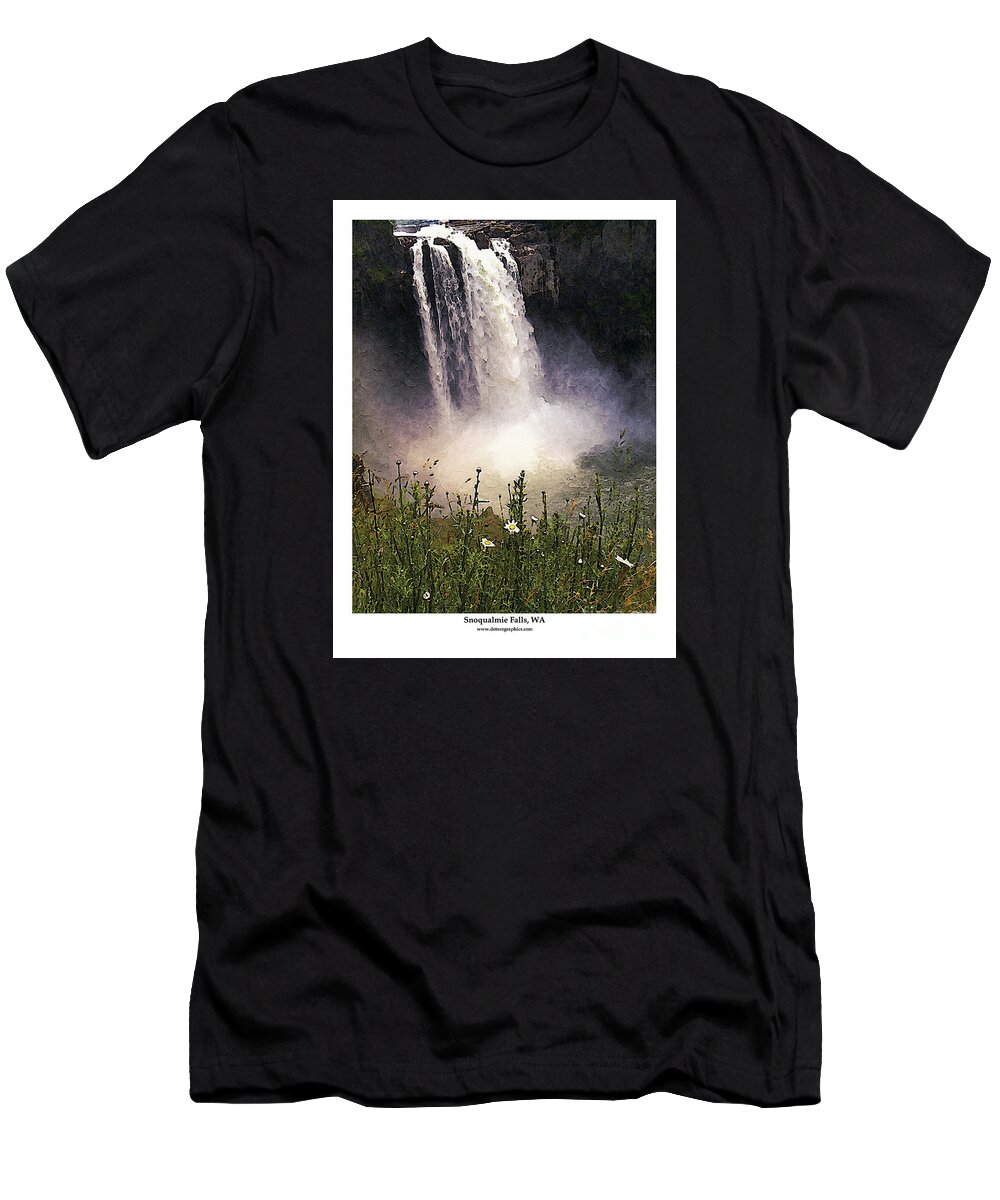 Water Fall T-Shirt featuring the photograph Snoqualmie Falls WA. by Kenneth De Tore