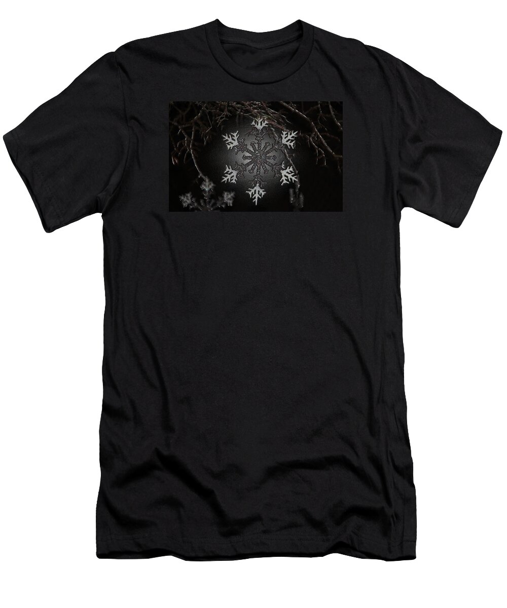 Snowflake T-Shirt featuring the photograph Snowflakes by Cynthia Guinn