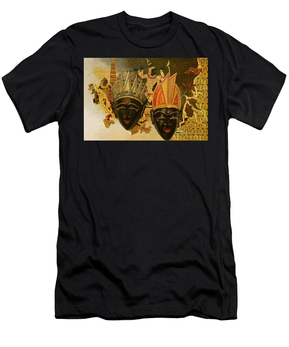 Buddha Art Paintings T-Shirt featuring the painting South Asian Art by Corporate Art Task Force