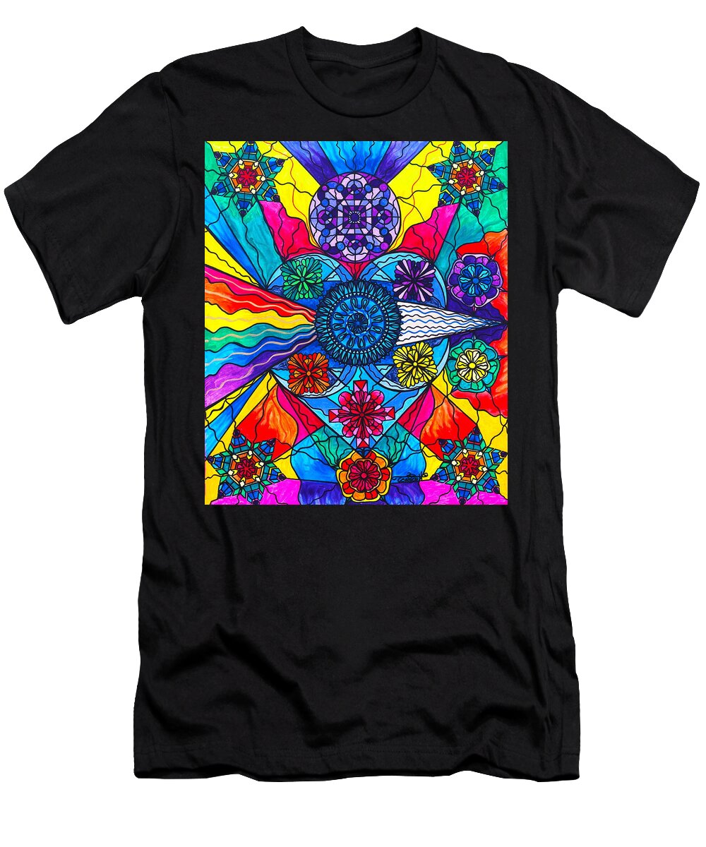 Vibration T-Shirt featuring the painting Speak From The Heart by Teal Eye Print Store