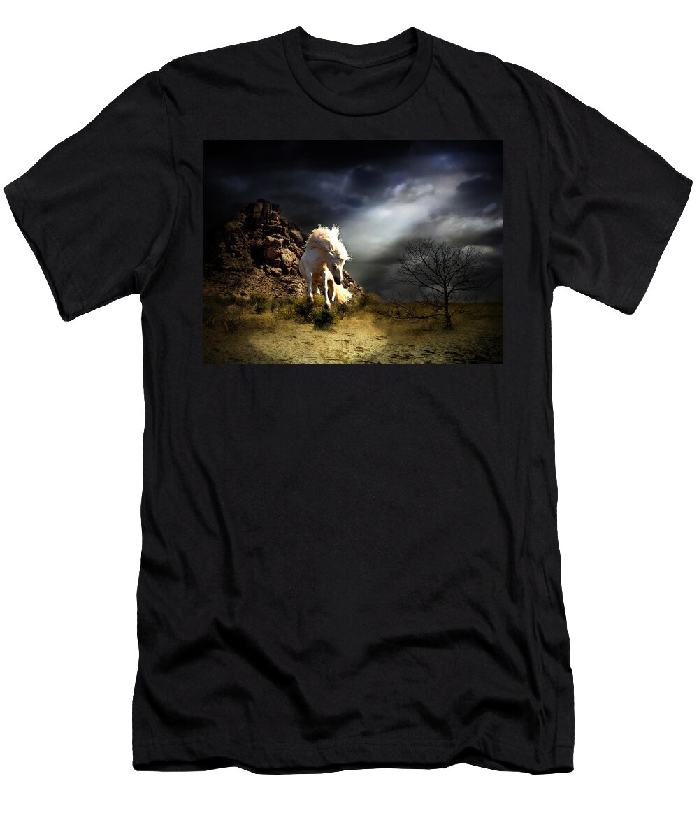 Animal T-Shirt featuring the digital art Spring In His Step by Davandra Cribbie