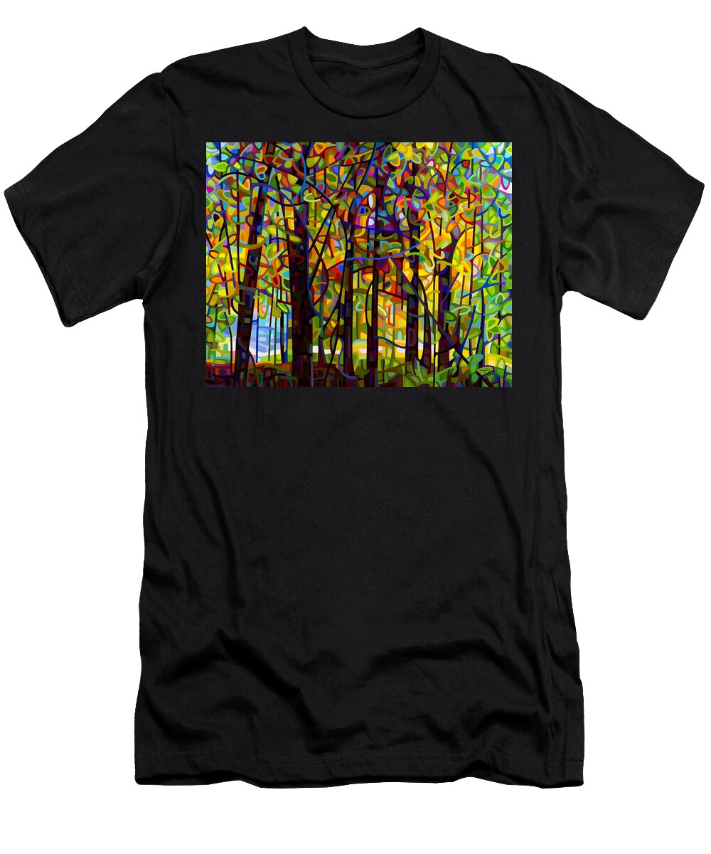 Landscape T-Shirt featuring the painting Standing Room Only by Mandy Budan