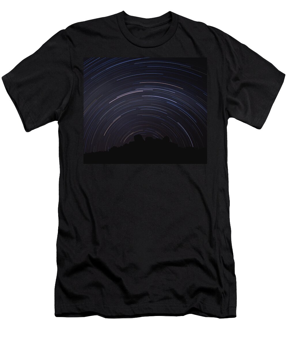 00192906 T-Shirt featuring the photograph Star Tracks Over Desert Namibia by Konrad Wothe