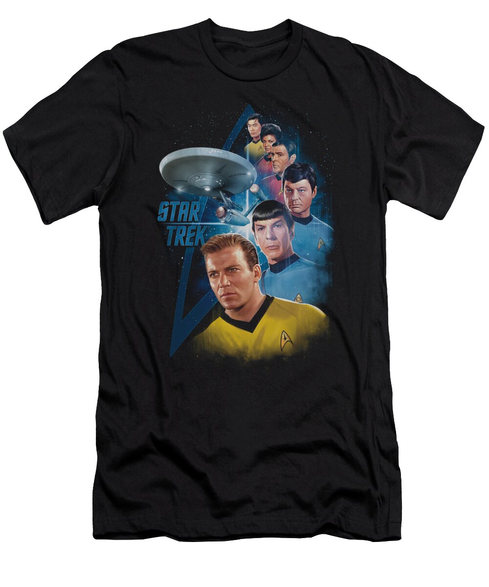 Star Trek T-Shirt featuring the digital art Star Trek - Among The Stars by Brand A