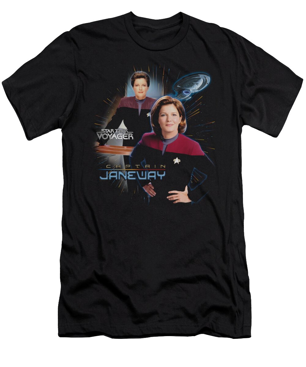 Star Trek T-Shirt featuring the digital art Star Trek - Captain Janeway by Brand A