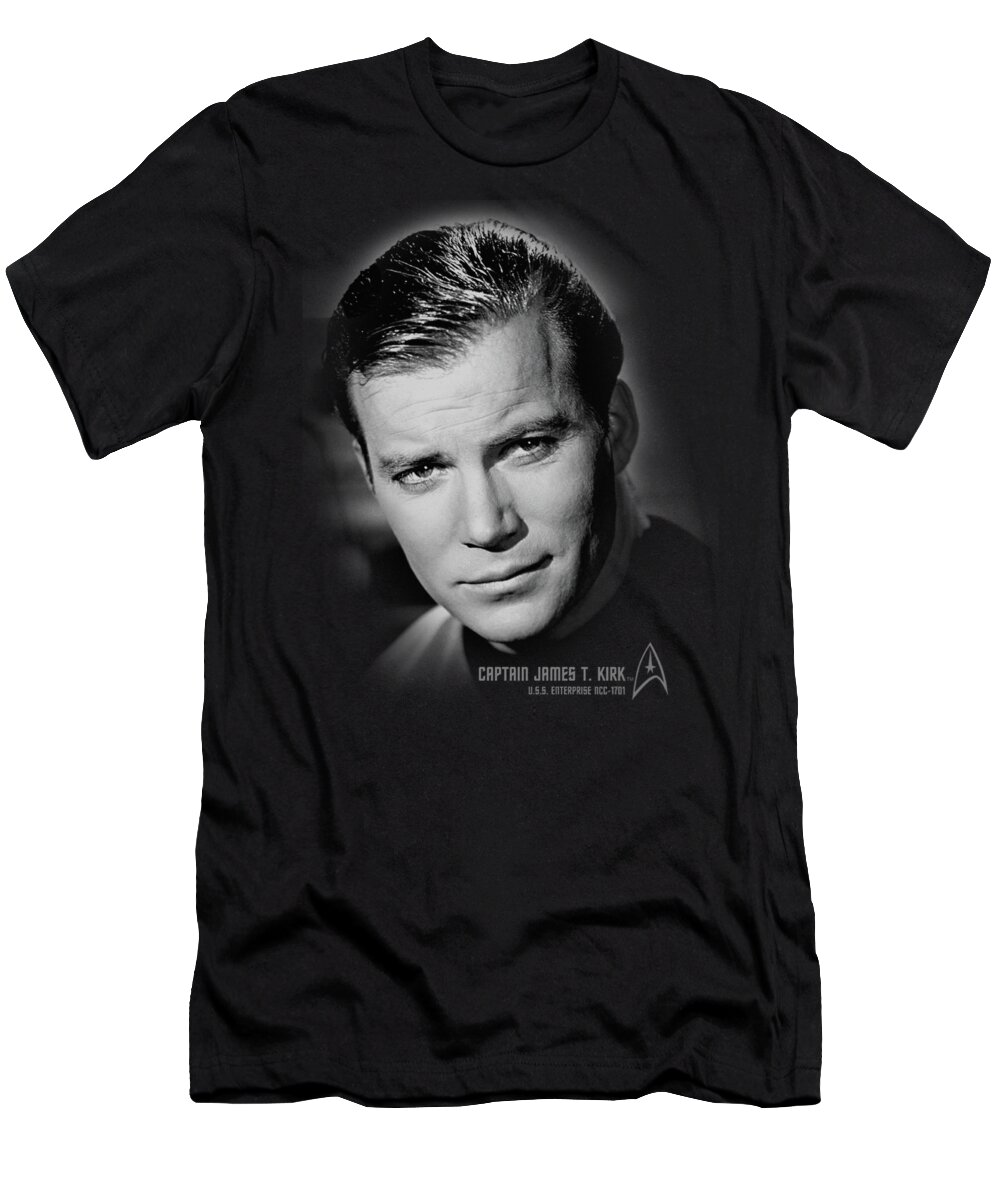 Star Trek T-Shirt featuring the digital art Star Trek - Captain Kirk Portrait by Brand A
