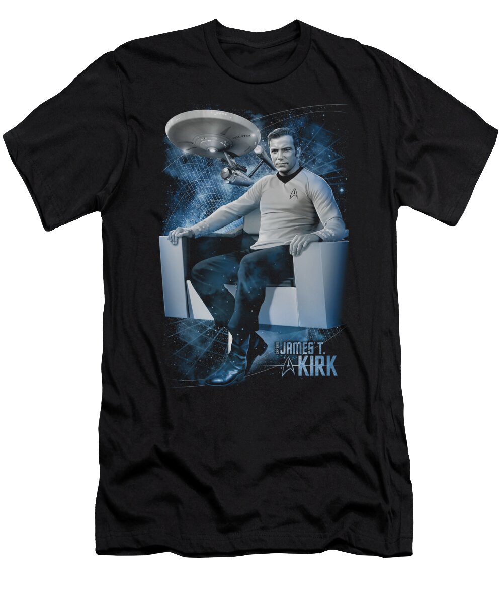 Star Trek T-Shirt featuring the digital art Star Trek - Captain's Chair by Brand A