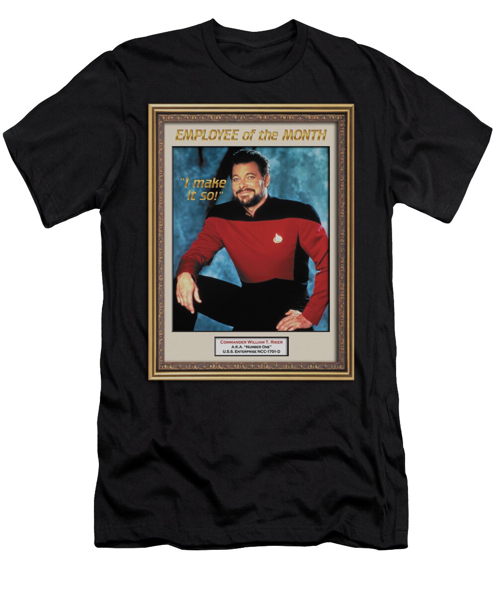 Star Trek T-Shirt featuring the digital art Star Trek - Employee Of Month by Brand A