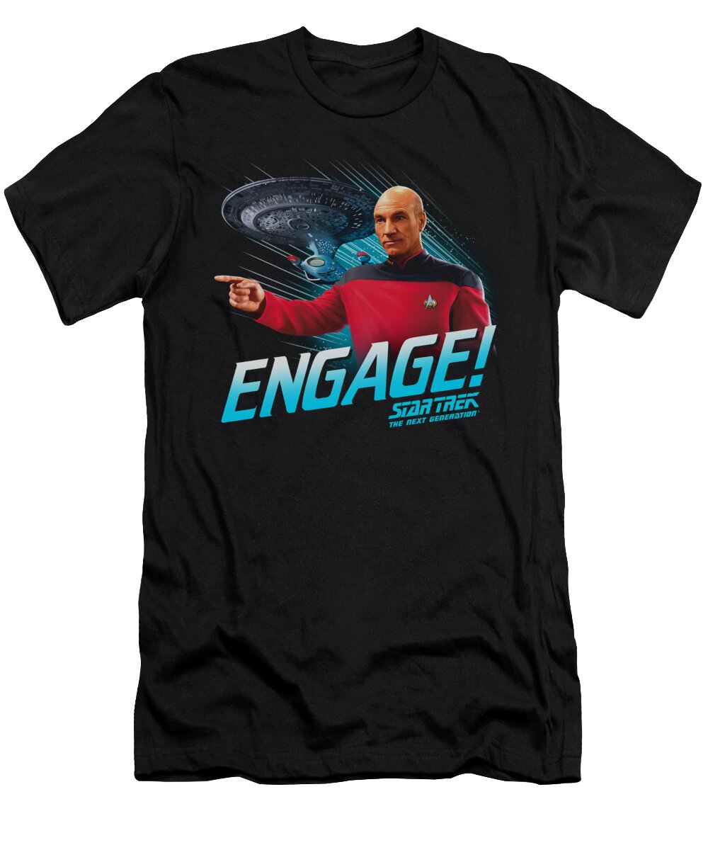 Star Trek T-Shirt featuring the digital art Star Trek - Engage by Brand A