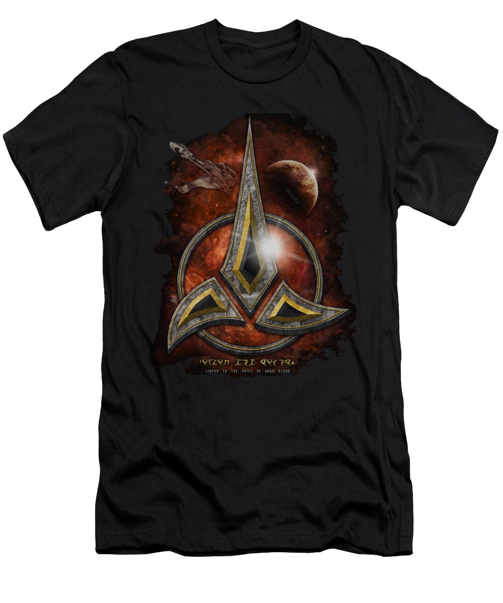 Star Trek T-Shirt featuring the digital art Star Trek - Klingon Crest by Brand A