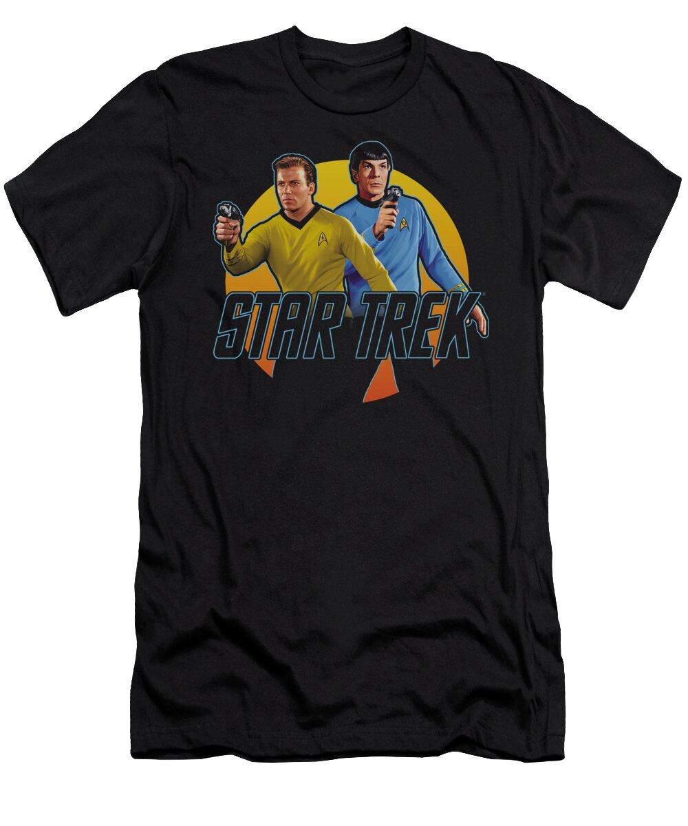 Star Trek T-Shirt featuring the digital art Star Trek - Phasers Ready by Brand A