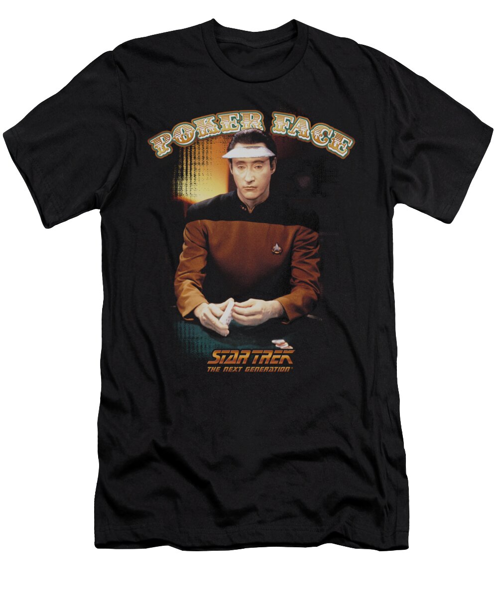 Star Trek T-Shirt featuring the digital art Star Trek - Poker Face by Brand A