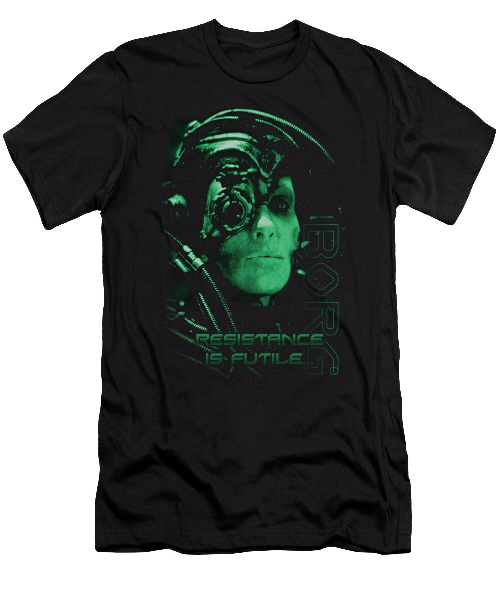 Star Trek T-Shirt featuring the digital art Star Trek - Resistance Is Futile by Brand A