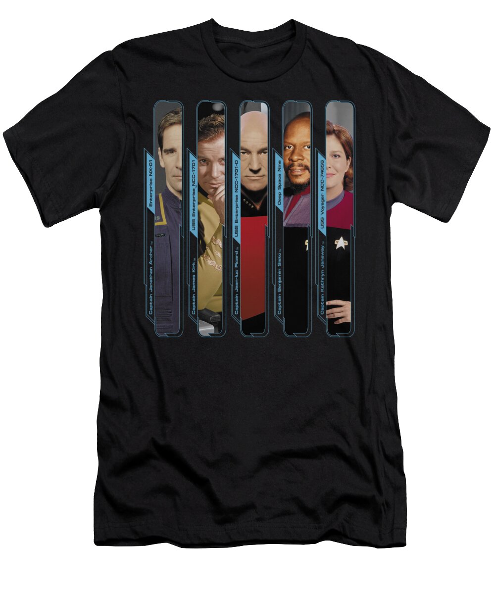 Star Trek T-Shirt featuring the digital art Star Trek - The Captains by Brand A