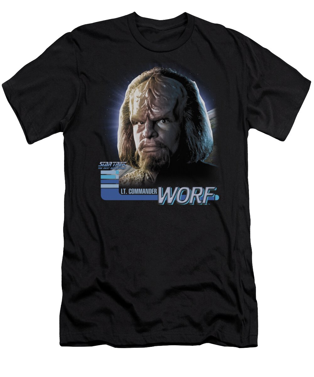 Star Trek T-Shirt featuring the digital art Star Trek - Tng Worf by Brand A