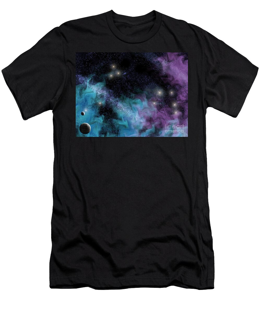 Nebula T-Shirt featuring the digital art Starscape Nebula by Antony McAulay