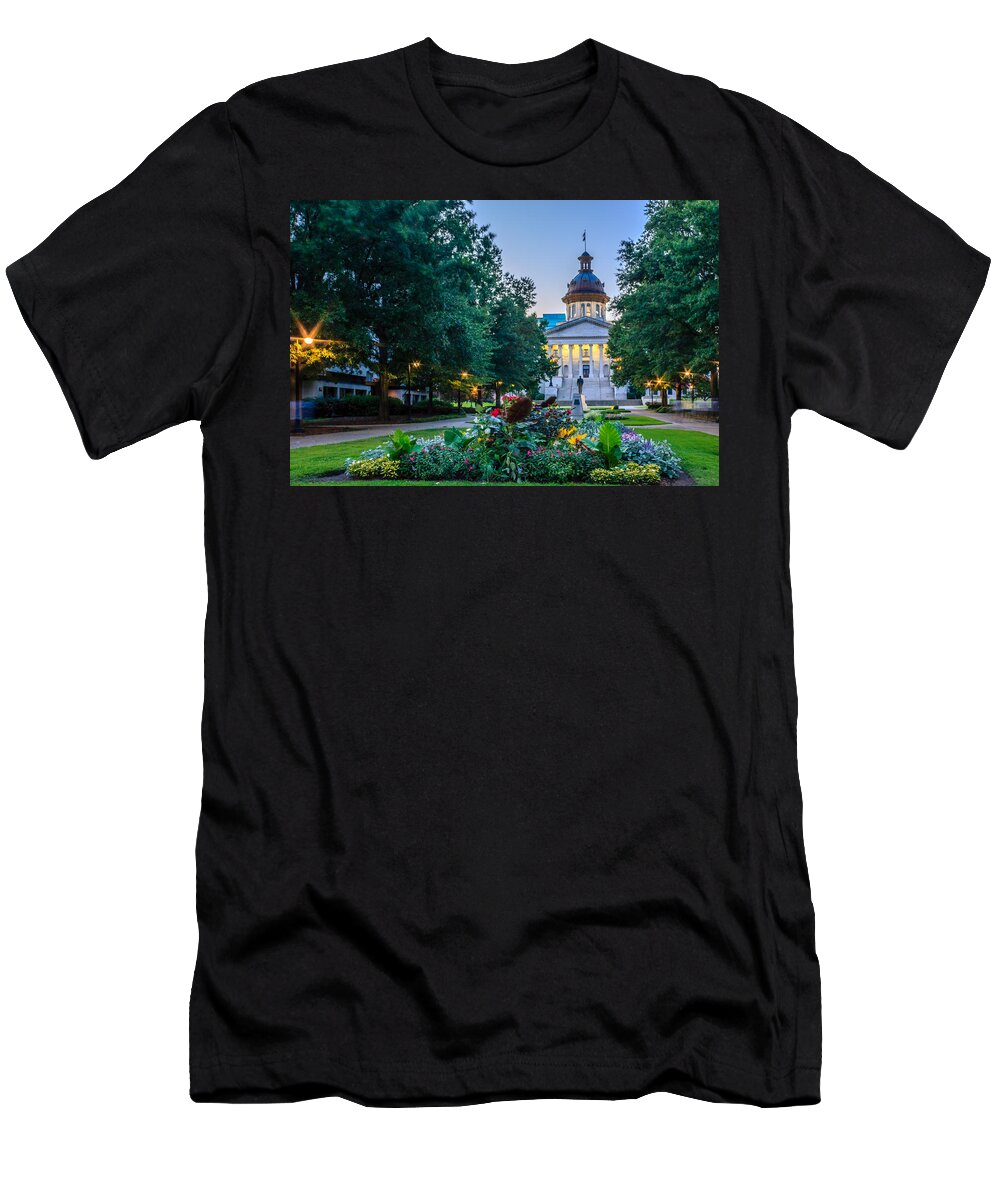 Columbia T-Shirt featuring the photograph State House Garden by Traveler's Pics