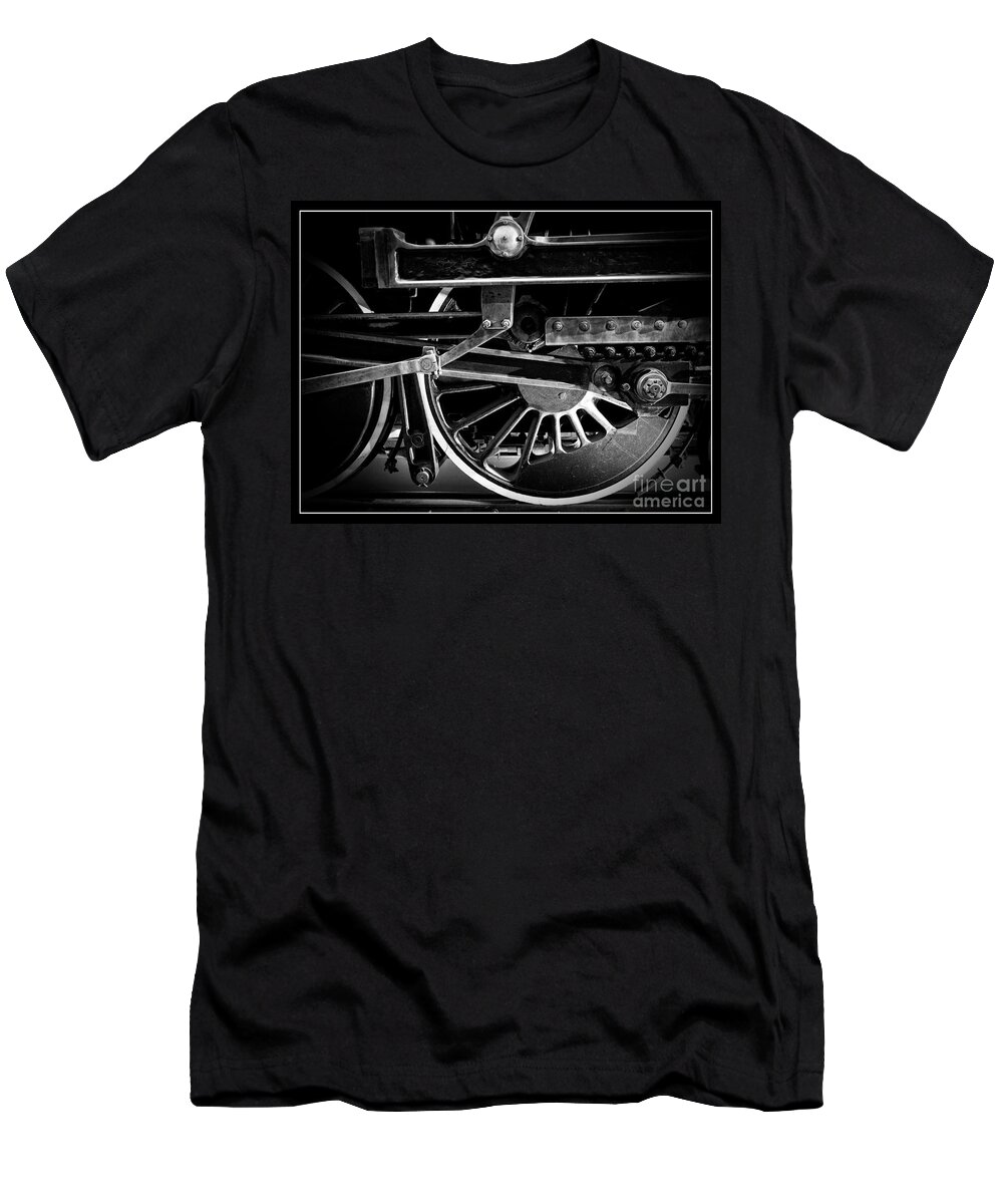 Steam T-Shirt featuring the photograph Steel Wheels - Steam Train Drivers by Edward Fielding