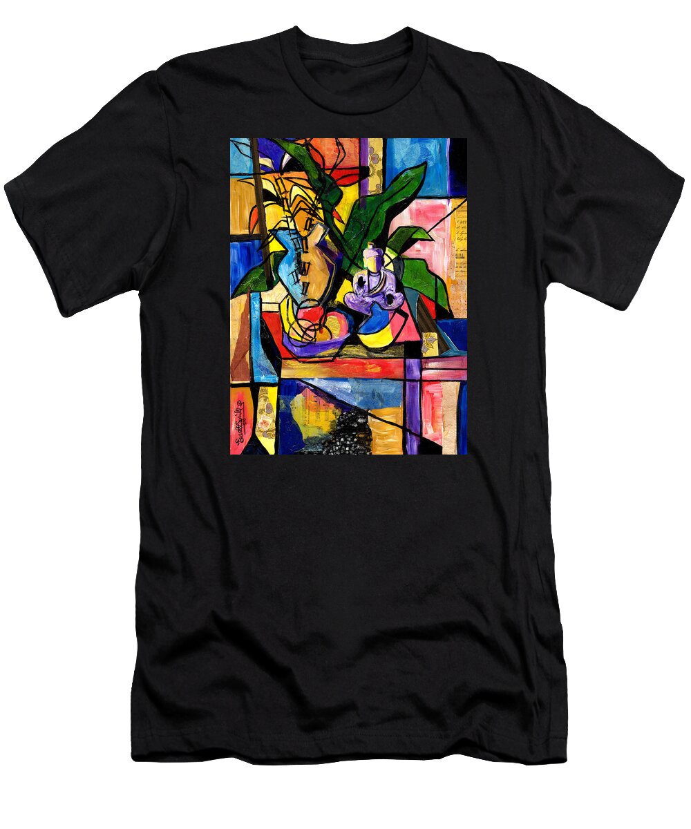 Everett Spruill T-Shirt featuring the painting Still Life with Buddha 2 by Everett Spruill