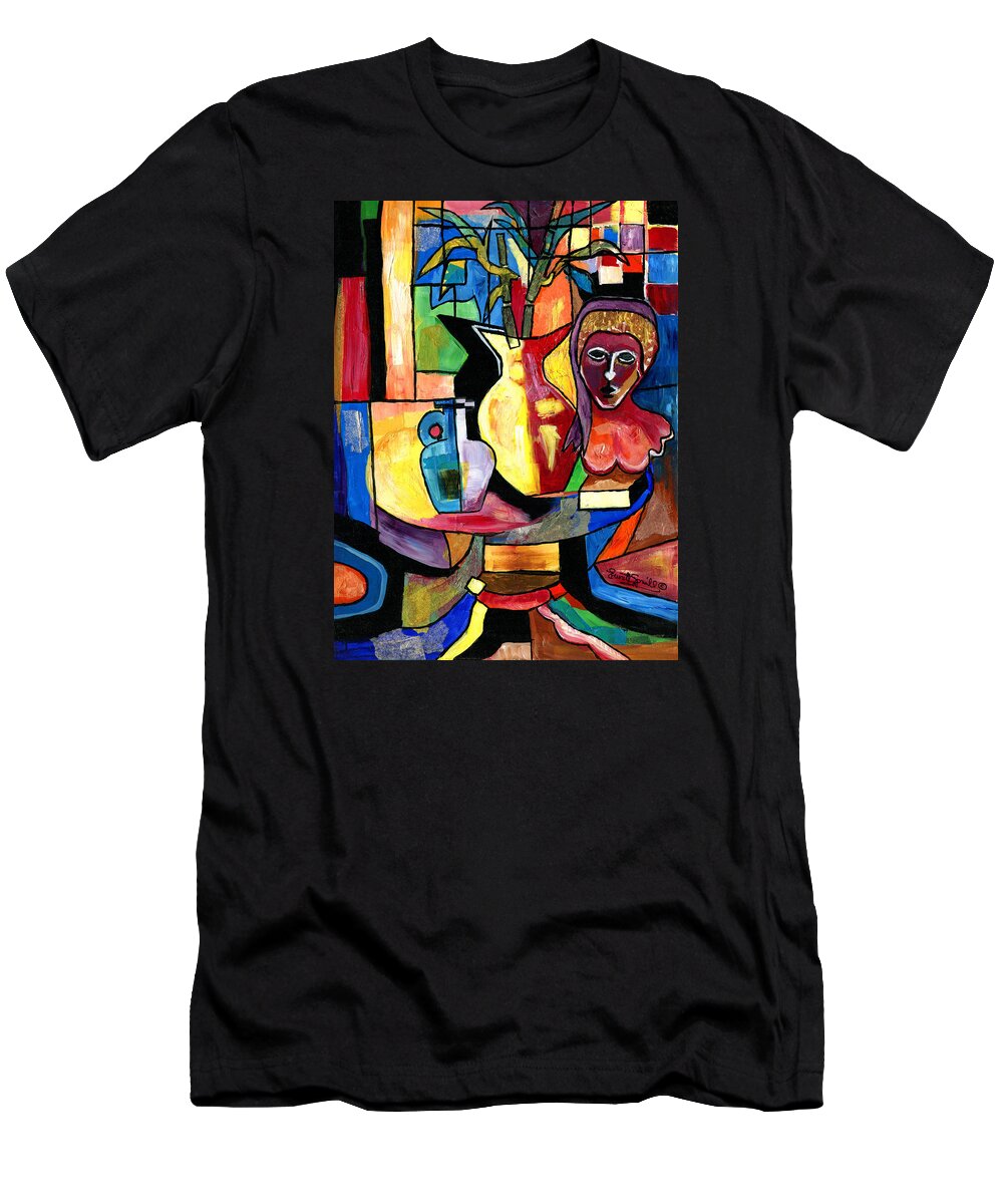 Everett Spruill T-Shirt featuring the painting Still Life with Female Bust by Everett Spruill