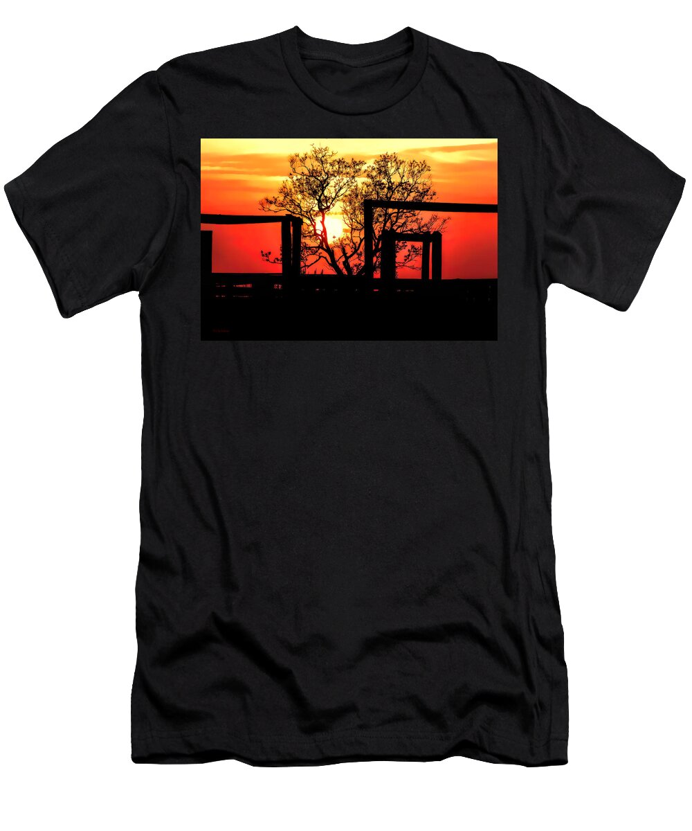 Texas Photograph T-Shirt featuring the photograph Stockyard Sunset by Lucy VanSwearingen