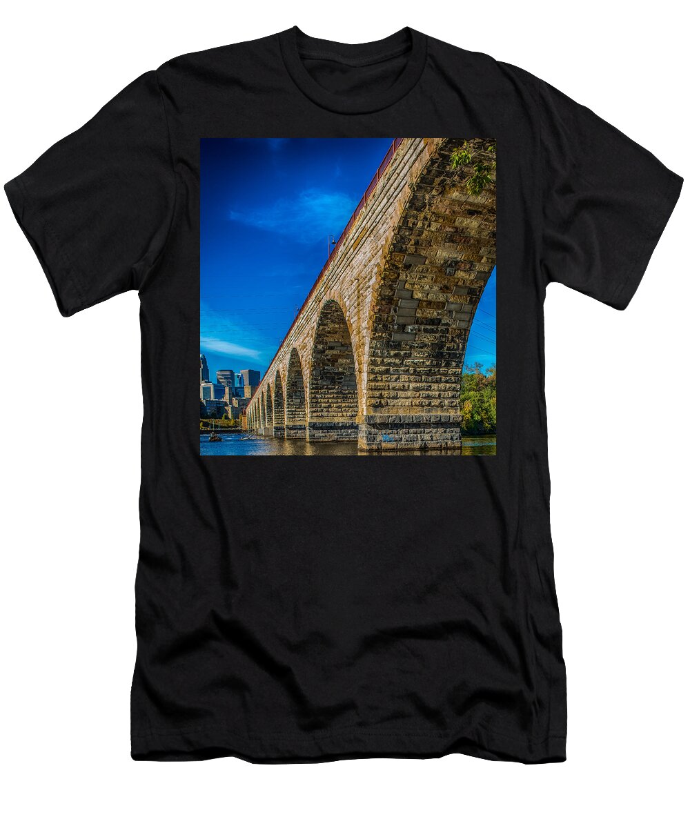 Stone Arch Bridge T-Shirt featuring the photograph Stone Arch Bridge By Paul Freidlund by Paul Freidlund