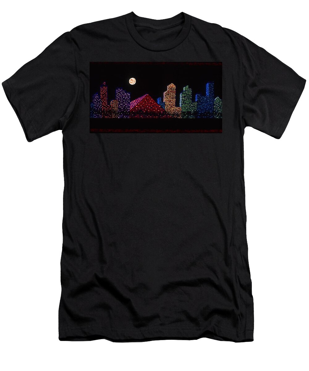 Acrylic Painting T-Shirt featuring the painting Strip Series - City by Karen Buford