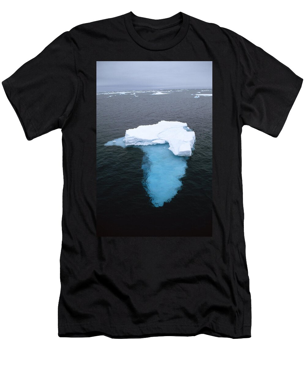Feb0514 T-Shirt featuring the photograph Summer Pack Ice Floating In Barents Sea by Tui De Roy